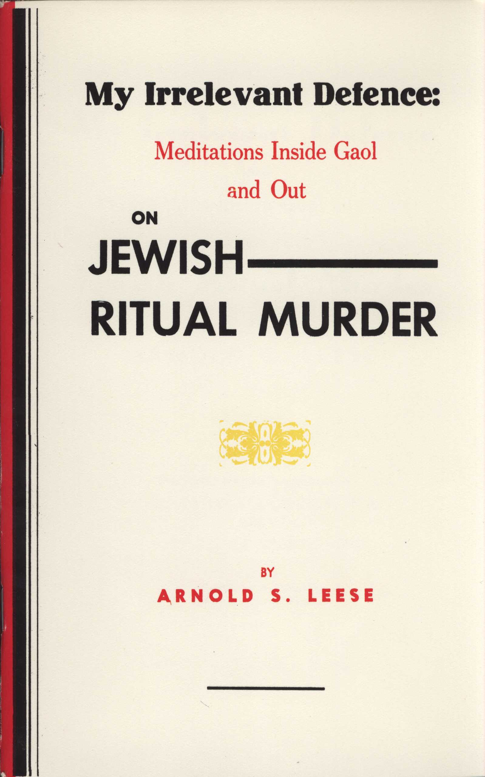 Jewish Ritual Murder by Arnold Leese, Cover