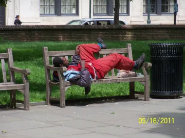 Nigger sleeping on bench in Philthadelphia Nigger sleeping on bench in Philthadelphia