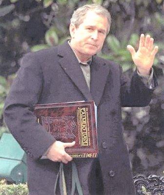 Bush with Talmud